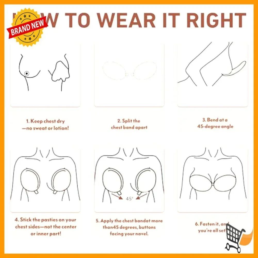 Silicone Sticky Bra Push Up Strapless Backless Adhesive Bras A-E Cups